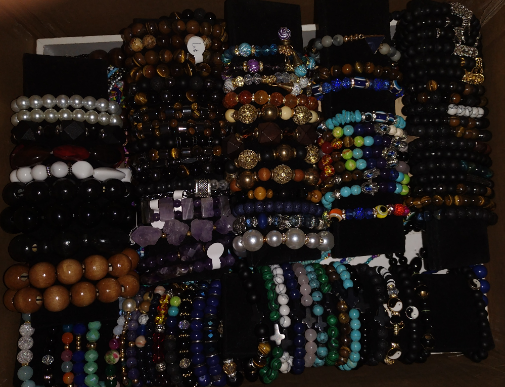 5 Randomly Selected Beaded Bracelets Designs, Styles and Colors will vary