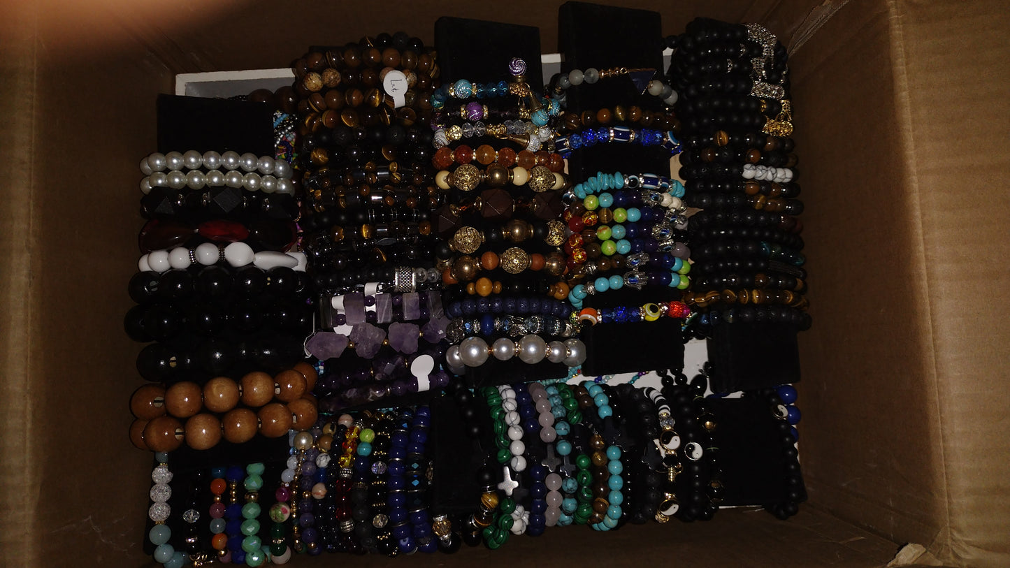 5 Randomly Selected Beaded Bracelets Designs, Styles and Colors will vary