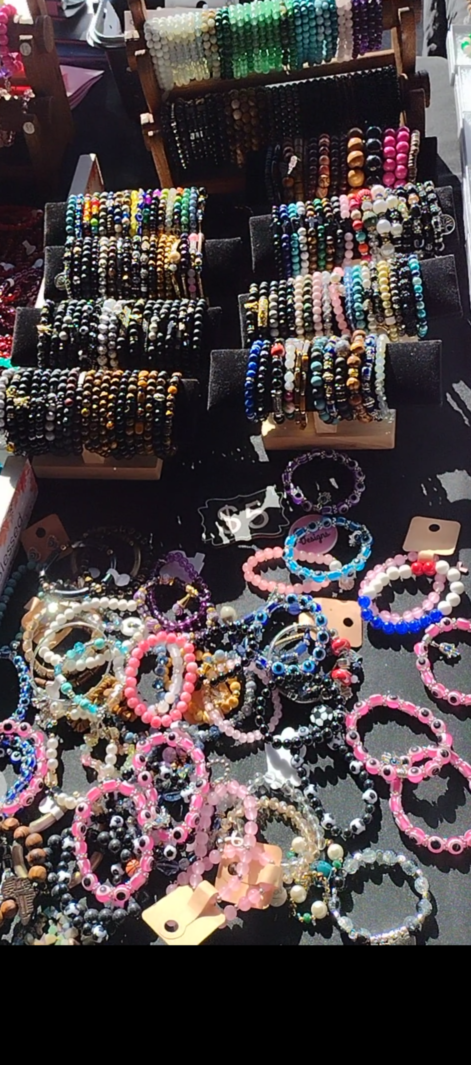 5 Randomly Selected Beaded Bracelets Designs, Styles and Colors will vary